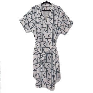 Wynne Layer Black and White Geometric Dress with pockets NWOT